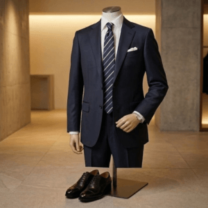 【お相手のご両親への結婚のご挨拶】誠実さと敬意を伝える、Paul Smithの艶感ネイビースーツの着こなしコーデ